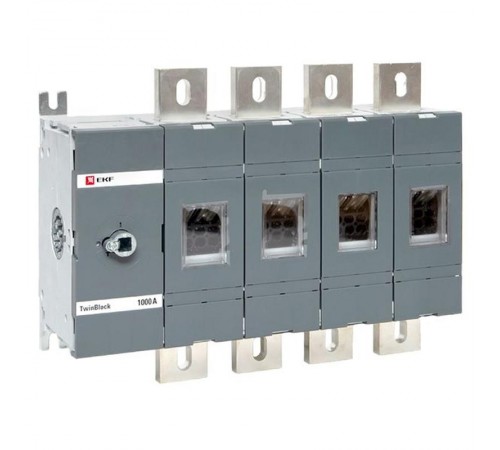 Рубильник 1000A 4P без рукоятки управления TwinBlock  tb-s-1000-4p  EKF