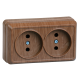 ОКТАВА дуб Розетка 2-местная О/У без с/з 10А РС22-2-ОД  ERO20-K04-10-DC  GENERICA
