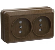 ОКТАВА дуб Розетка 2-местная О/У без с/з 10А РС22-2-ОД  ERO20-K04-10-DC  GENERICA