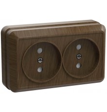 ОКТАВА дуб Розетка 2-местная О/У без с/з 10А РС22-2-ОД  ERO20-K04-10-DC  GENERICA