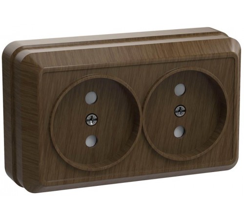 ОКТАВА дуб Розетка 2-местная О/У без с/з 10А РС22-2-ОД  ERO20-K04-10-DC  GENERICA