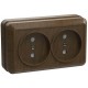ОКТАВА дуб Розетка 2-местная О/У без с/з 10А РС22-2-ОД  ERO20-K04-10-DC  GENERICA