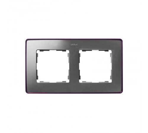 Simon 82 Рамка декоративная, 2 поста, Select, S82 Detail, алюминий-фиолетовый металлик  8201620-254  Simon