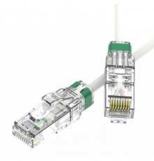 Патч-корд неэкранированный SLIM CAT6A U/UTP 4х2, 28 AWG, LSZH, белый, 0,5м  RN6AUU4505WH-28  DKC
