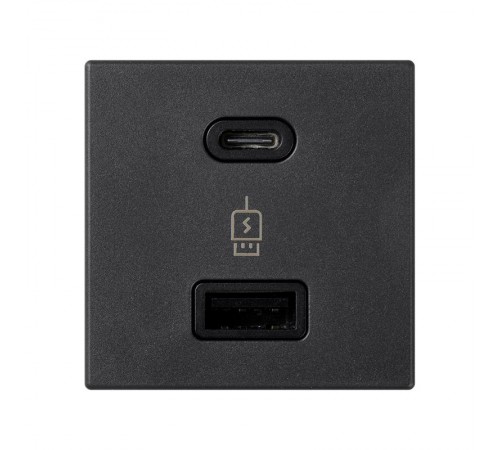 Simon Connect Зарядное устройство USB A+C 18W, 230В~, графит, K45, Connect  K126F-14  Simon