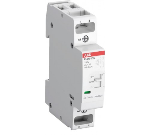 Контактор EN20-20N-06 модульный с ручным управлением (20А АС-1, 2НО), катушка 230В AC/DC  1SBE122111R0620  ABB