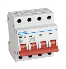 Автоматический выключатель HiBD63-N4 PMBS0000С 00032 4 полюса, 32А, ток к.з. 6kA, хар-ка B  13.04.000444  HYUNDAI