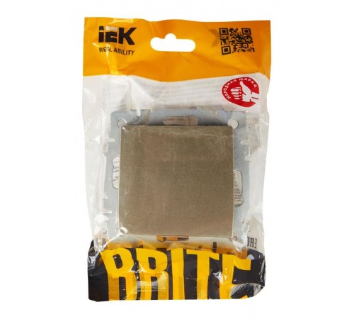 BRITE Выключатель 1-клавишный проходной 10А ВС10-1-6-БрШ шампань  BR-V12-0-10-K37  IEK