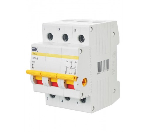 Выключатель нагрузки модульный (мини-рубильник) ВН-32 3Р 100А  MNV10-3-100  IEK
