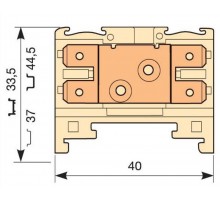 Клемма HD2,5/6.2G.2G.1.V0, 4 quick-connect (fast on) 6,3x0,8мм, 2,5 мм.кв.  1SNA160487R2500  TE