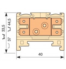 Клемма HD6/8.2G.2G.1, 4 quick-connect (fast on) 6,3x0,8мм, 6 мм. кв., горизонтальные  1SNA160606R1400  TE