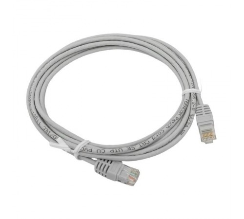 Патч-корд TERACOM Cat.5E (1Гбит/с) неэкранированный UTP оболочка PVC серый (3м)  TRC-5EUTP-PVC-3M-GY  EKF