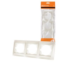 Рамка 3-х постовая горизонтальная перламутр "Лама"  SQ1815-0831  TDM