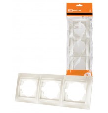 Рамка 3-х постовая горизонтальная перламутр "Лама"  SQ1815-0831  TDM