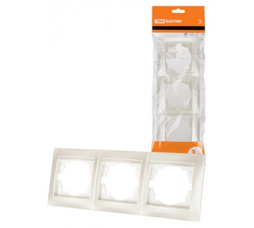 Рамка 3-х постовая горизонтальная перламутр "Лама"  SQ1815-0831  TDM