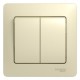 Glossa Бежевый Выключатель 2-клавишный, сх.5, 10АХ (в сборе с рамкой)  GSL000252  SE