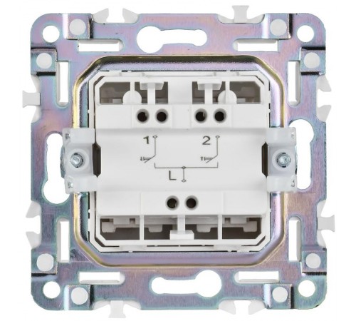 SKANDY Выключ. жалюзи 10А SK-V12S сереб.  SK-V15-0-10-K23  IEK
