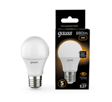 Лампа светодиодная LED 10Вт E27 220В 3000К A60  102502110  Gauss