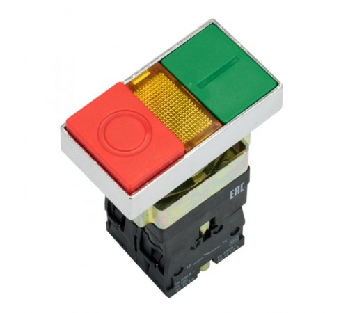 Кнопка  LAY5-BW8465 "I-O" прямоугольная 230В NO+NC EKF PROxima  pbn-bw8465  EKF