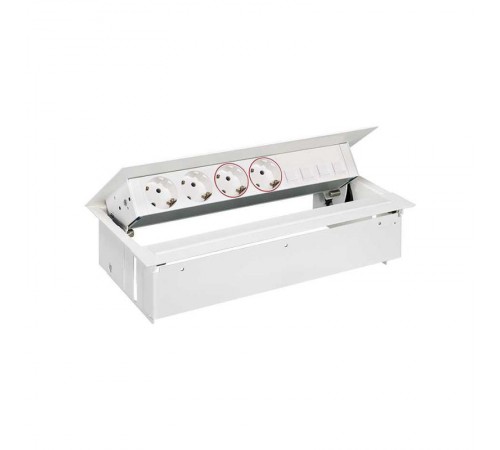 Врезной x6 розеточный блок, планка, 2x2P+E, 2x2P+E UPS, 4хRJ45, белый, S400  45602240-130  Simon