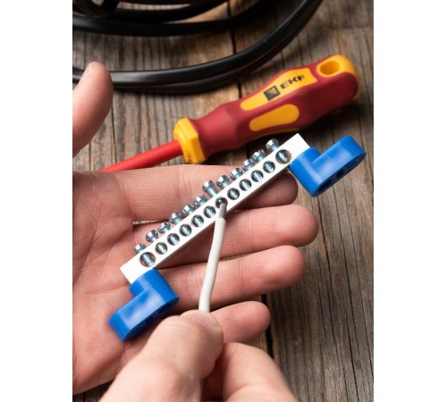 Шина "N" 63.12 (2 изолятора стойка) никель EKF PROxima  sn1-63-12-2  EKF