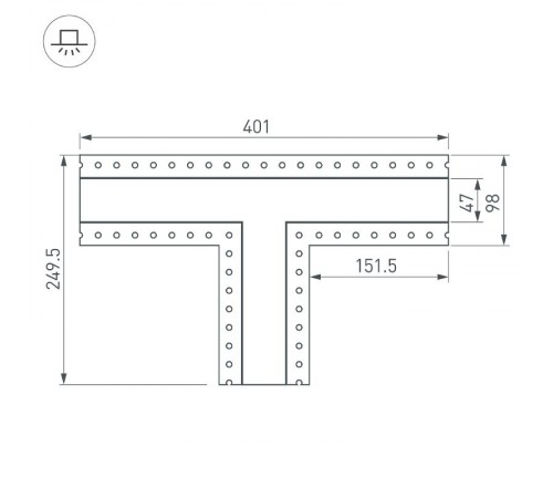 Тройник SL-LINIA45-FANTOM (Arlight, Металл)  030107  Arlight