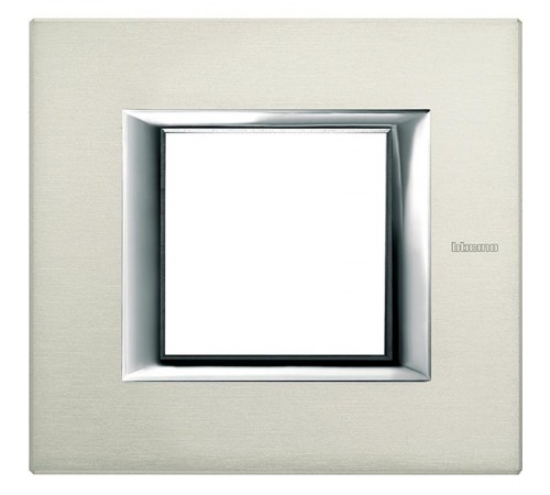 Axolute декоративные накладки прямоугольной формы, цвет алюминий, на 2 модуля  HA4802XC  Legrand