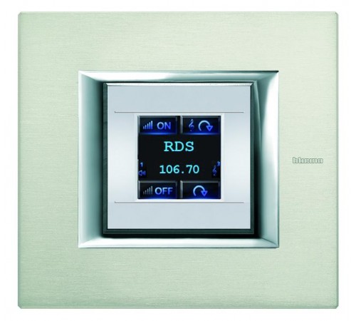 Axolute декоративные накладки прямоугольной формы, цвет алюминий, на 2 модуля  HA4802XC  Legrand