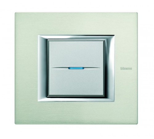 Axolute декоративные накладки прямоугольной формы, цвет алюминий, на 2 модуля  HA4802XC  Legrand