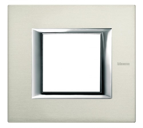 Axolute декоративные накладки прямоугольной формы, цвет алюминий, на 2 модуля  HA4802XC  Legrand