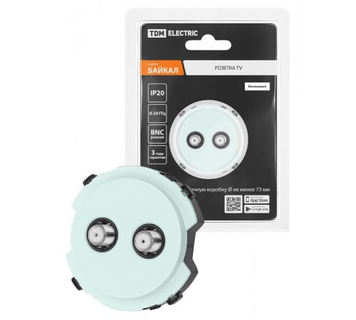 Розетка TV/SAT проходная фисташковая, "Байкал"   SQ1819-0121  TDM