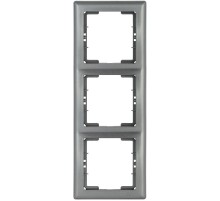 BOLERO антрацит Рамка 3-местная вертикальная РB-3-БА  EMB31-K95  IEK