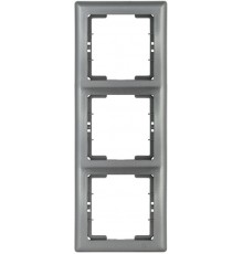 BOLERO антрацит Рамка 3-местная вертикальная РB-3-БА  EMB31-K95  IEK