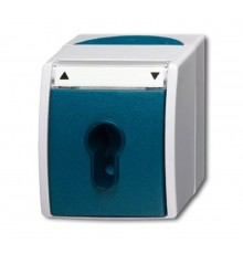 Выключатель жалюзи с ключом (для замка) 2-полюсный, IP44, серия ocean, цвет серый/сине-зелёный  1101-0-0916   2CKA001101A0916  ABB