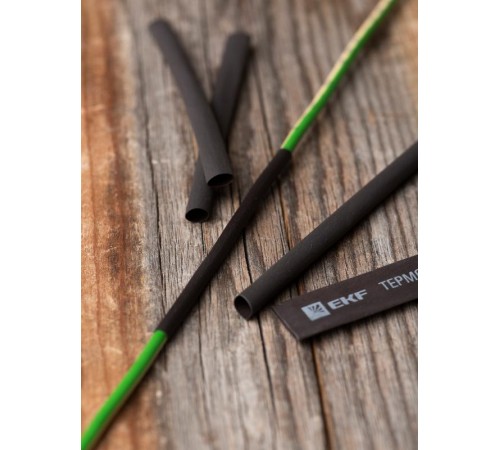 Термоусаживаемая трубка ТУТ нг 6/3 черная EKF PROxima  tut-6-b-1m  EKF