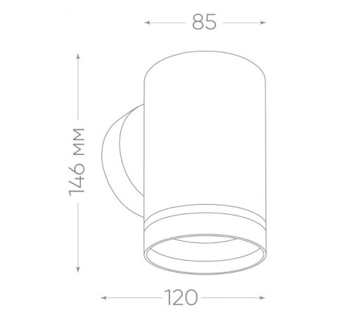 Светодиодный светильник аритектурный 230V GX53, DH1001, черный (на стену)  11708  FERON