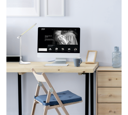 Светильник настольный GTL204 10W 550lm 2700-6500K 170-265V белый диммируемый + ночник LED 1/10/30  GT2041  Gauss