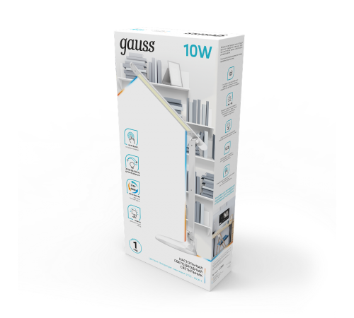 Светильник настольный GTL204 10W 550lm 2700-6500K 170-265V белый диммируемый + ночник LED 1/10/30  GT2041  Gauss