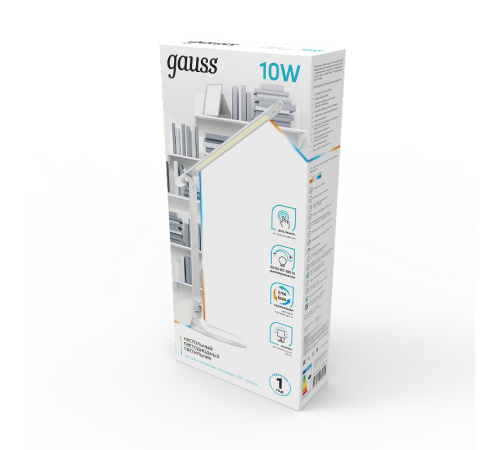 Светильник настольный GTL204 10W 550lm 2700-6500K 170-265V белый диммируемый + ночник LED 1/10/30  GT2041  Gauss