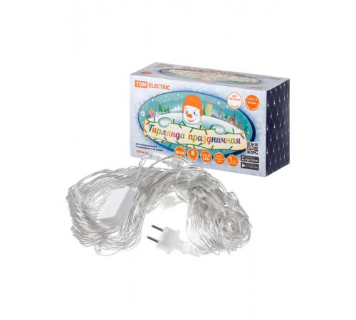 Гирлянда новогодняя "Сеть" 1,5х1,5 м, белый свет, 8 режимов, наружное использование, IP44,  SQ0361-0030  TDM ELECTRIC