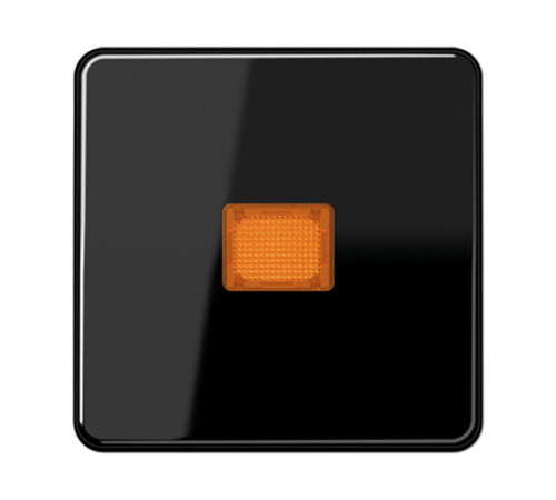 Клавиша с оранжевым окошком для выключателя с подсветкой; черная  CD590KOSW  Jung