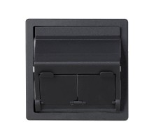 Розетка наклонная для передачи данных со шторками на 2 разъема RJ45 цвета графит S82  82579-38  Simon