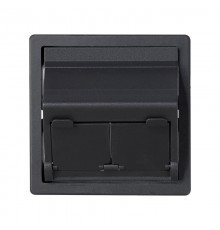 Розетка наклонная для передачи данных со шторками на 2 разъема RJ45 цвета графит S82  82579-38  Simon