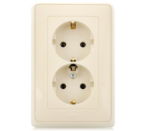 Cariva DIY Розетка 2x2К+З, нем. cт, слоновая кость  695918  Legrand