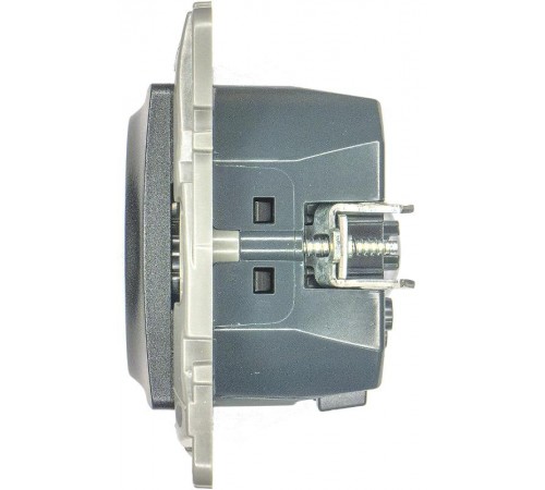 Розетка с заземлением с USB тип C - Legrand Etika - со шторками 16А 250В 1500мА 7,5Вт безвинтовые зажимы - антрацит  672688  Legrand