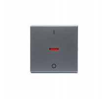 Клавиша для 1-клавишных выключателей/переключателей/кнопок с символом "I/O", красная линза, Impressivo, алюминий  1788-83   2TKA000550G1  ABB