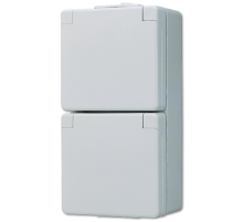 Штепсельная розетка SCHUKO для накладного монтажа двойная, с полем для надписи IP44 622W Jung