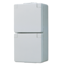 Штепсельная розетка SCHUKO для накладного монтажа двойная, с полем для надписи IP44 622W Jung