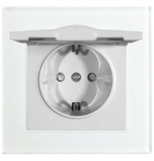 GLS16-7012-01 Розетка 1-местная с крышкой с защитной шторкой с/з 250В, 16А, серия Катрин, белый  39245  STEKKER