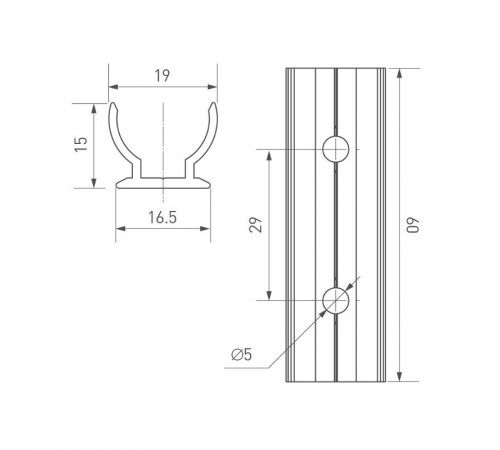 Держатель ARL-MOONLIGHT-R18-CLIP-TU CLEAR (arlight, Пластик)  031458  Arlight